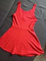 Czerwona mini sukienka h&m na lato rozkloszowana 40