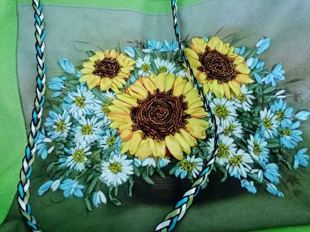 Шикарна сумка "Соняшники, ромашки і маргаритки"
