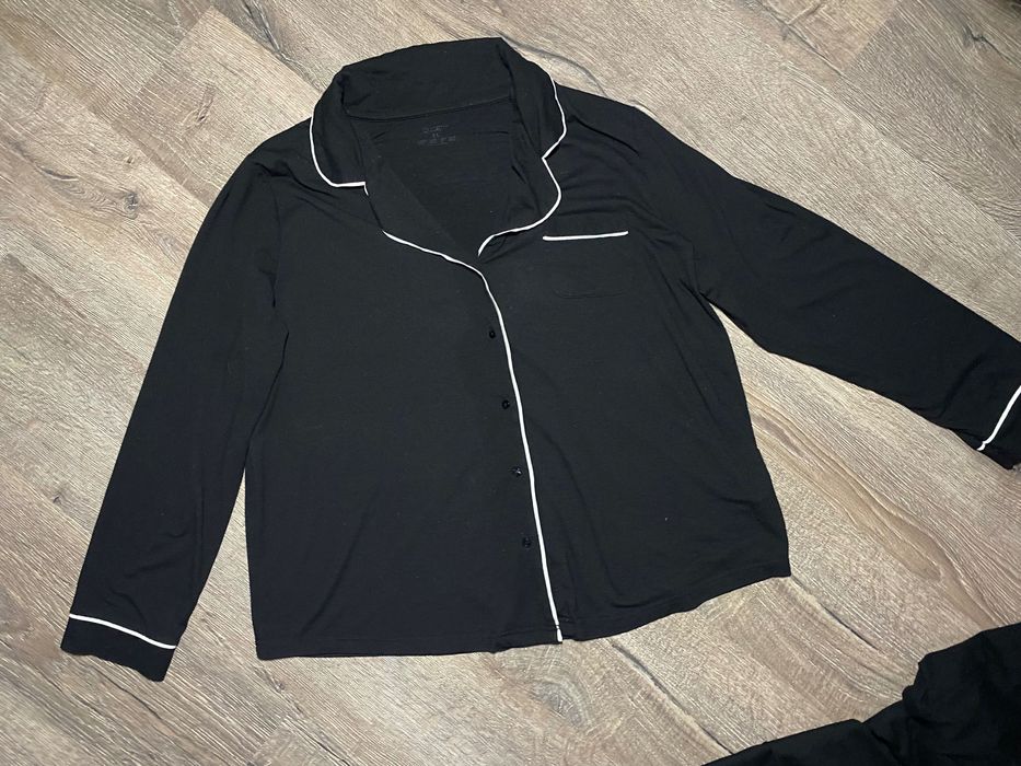 Чорна жіноча піжама 2XL/3XL комплект сорочка-штани для дому