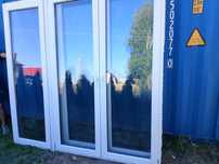 Okno tarasowe 236x224 ruchomy slupek drzwi balkonowe plastikowe dąb ba