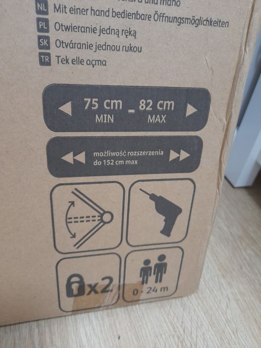 2 szt. Barierka zabezpieczająca rozporowa na schody Maxigate 75-82cm