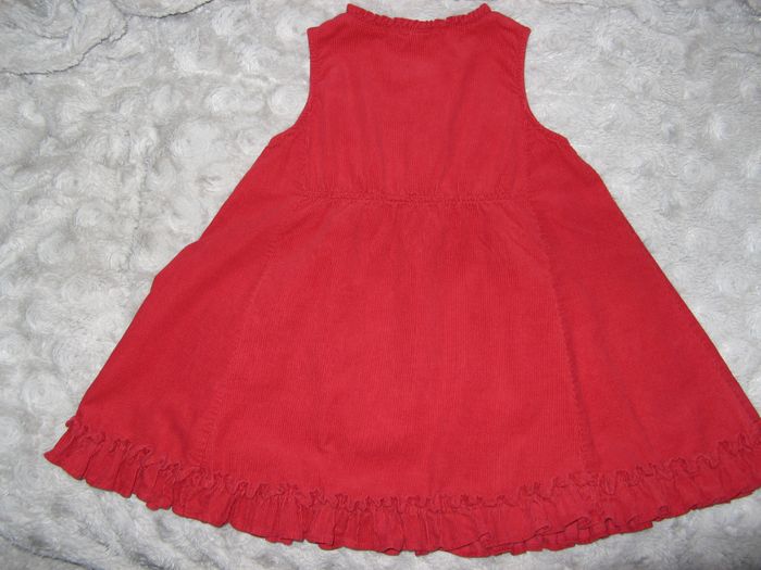 Next sukienka czerwona sztruksowa r. 80-86, stan bardzo dobry