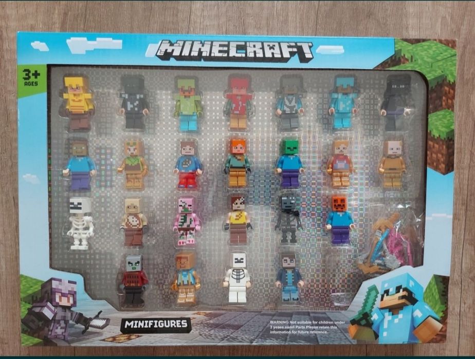 ZESTAW FIGUREK MINECRAFT XXL 24 szt Ludziki Klocki Pasują do LEGO
