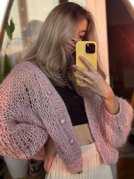 Кардиган квітковий вязаний ,плюшевий,теплий,подарунок,кофта ,пальто