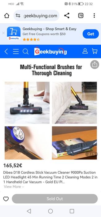 Aspirador sem fios Dibea D18 Excelente Estado!