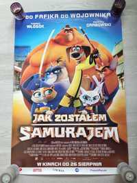 Plakat kinowy z filmu bajki Jak zostałem samurajem bajka koty psy