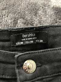 Spodnie czarne skinny jeans Bershka