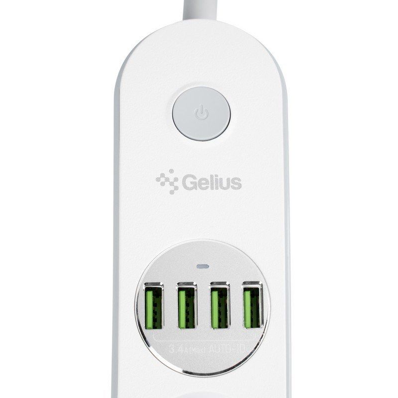 Gelius Pro PowerStrip G-Power (4 220V Ports/ 4 USB ports 3.4A) 2m