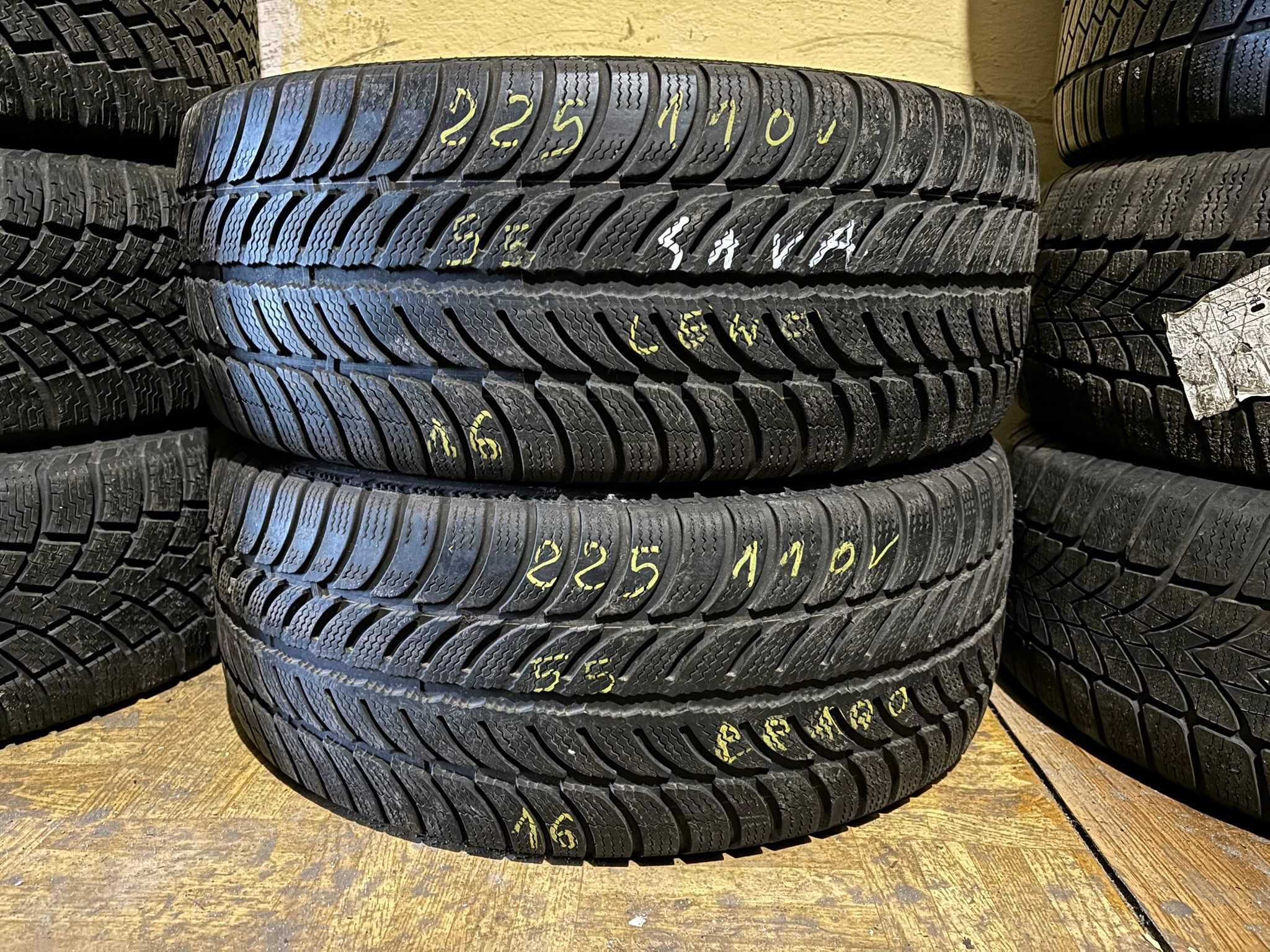 2X Opony Zimowe 225/55R16 95H SAVA ESKIMO S3 5.8MM Sprawdzone Całe!
