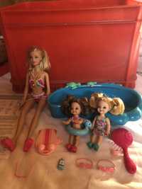 Barbie piscina e suas irmãs da Mattel