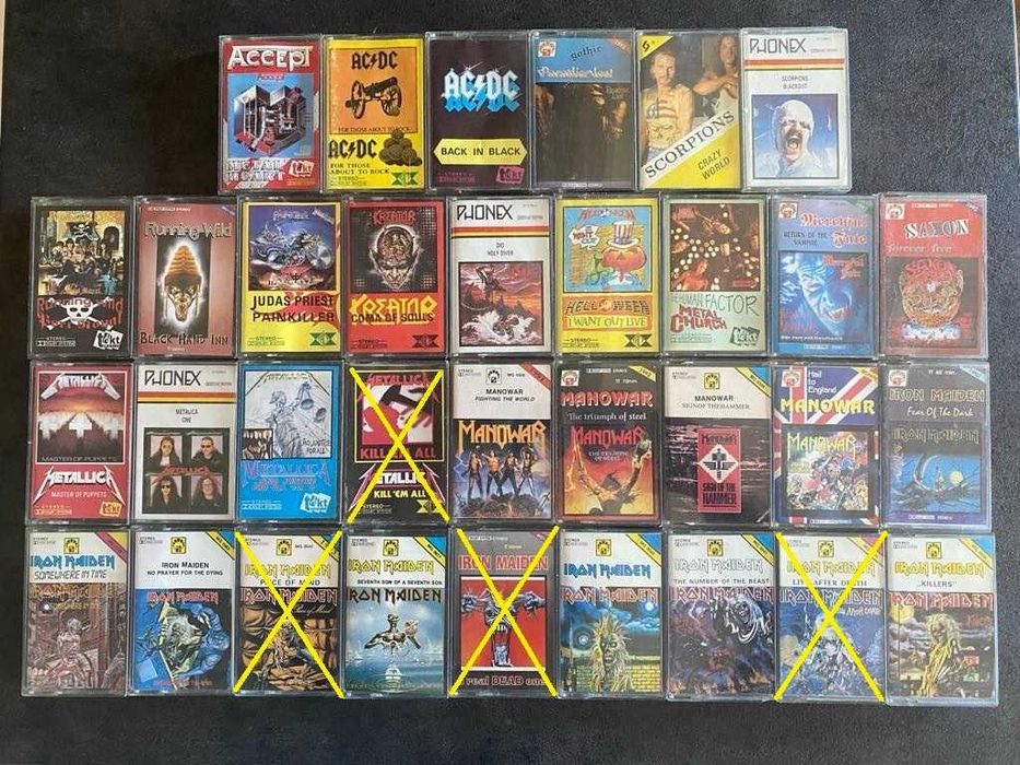 Kasety heavy metal kolekcja lata 90-e