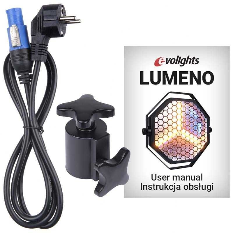 EVOLIGHTS LUMENO oświetlenie sceniczne reflektor ciepły biały + RGB