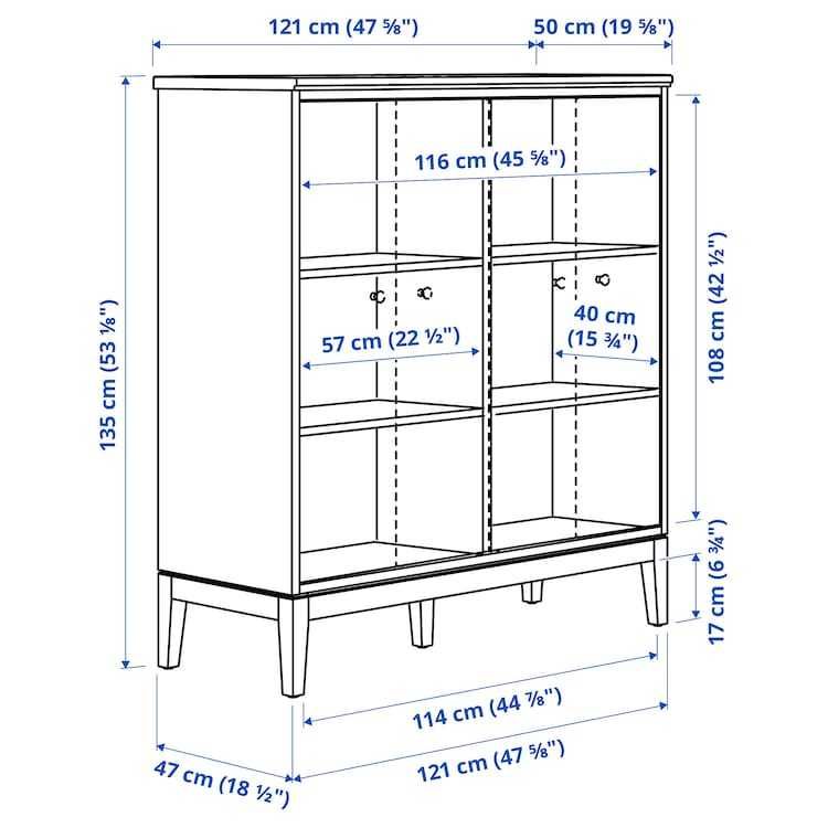 Komoda IDANÄS Kredens Ikea  biała 121x135 szafka drzwiami  Idanas Nowa