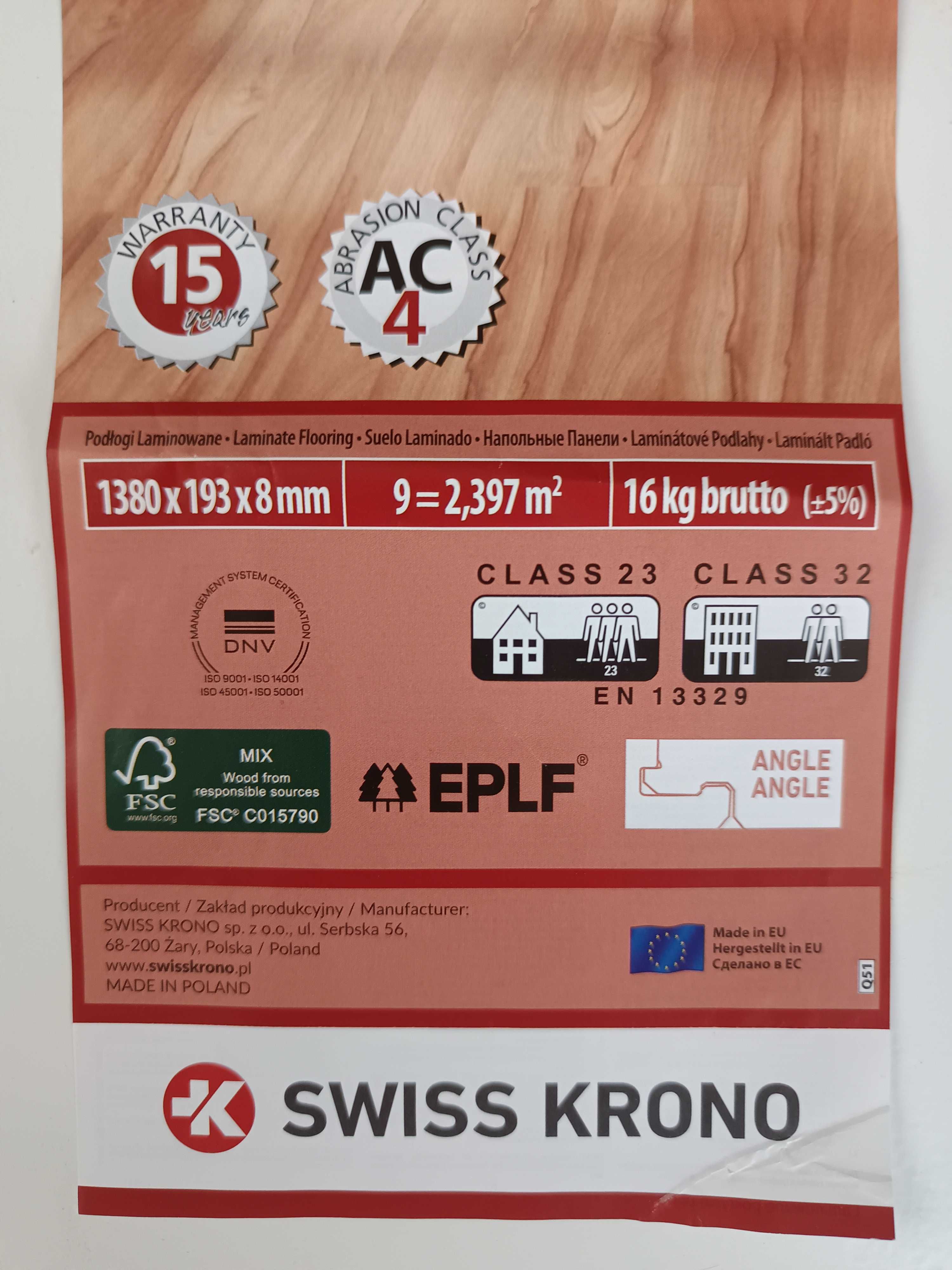 Panele podłogowe Swiss Kron, 13 opakowań,szary dąb