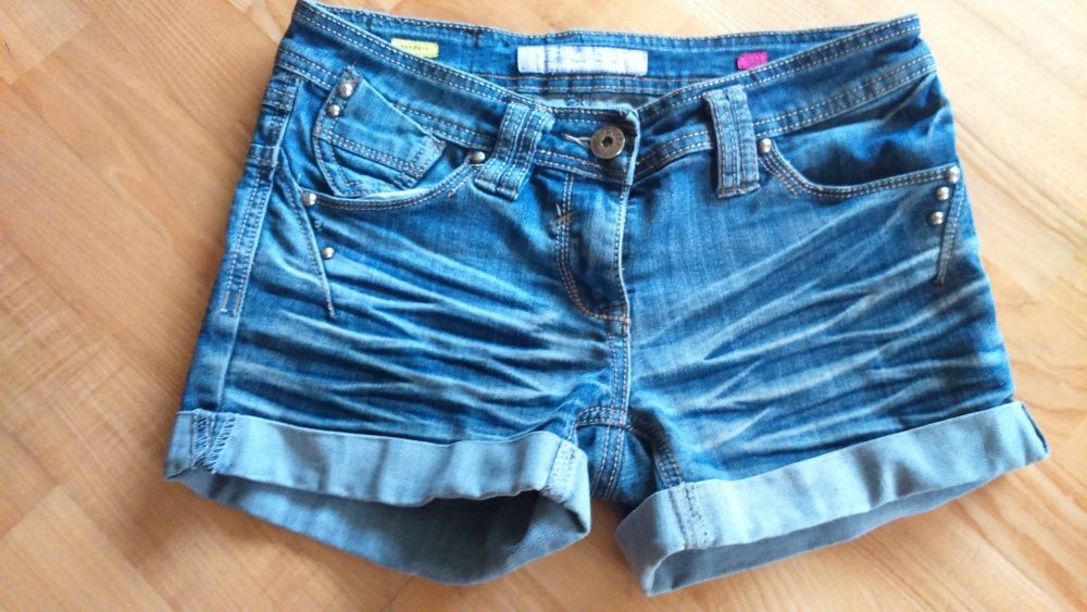 Spodenki krótkie jeans niebieskie S-M szorty dżinsowe