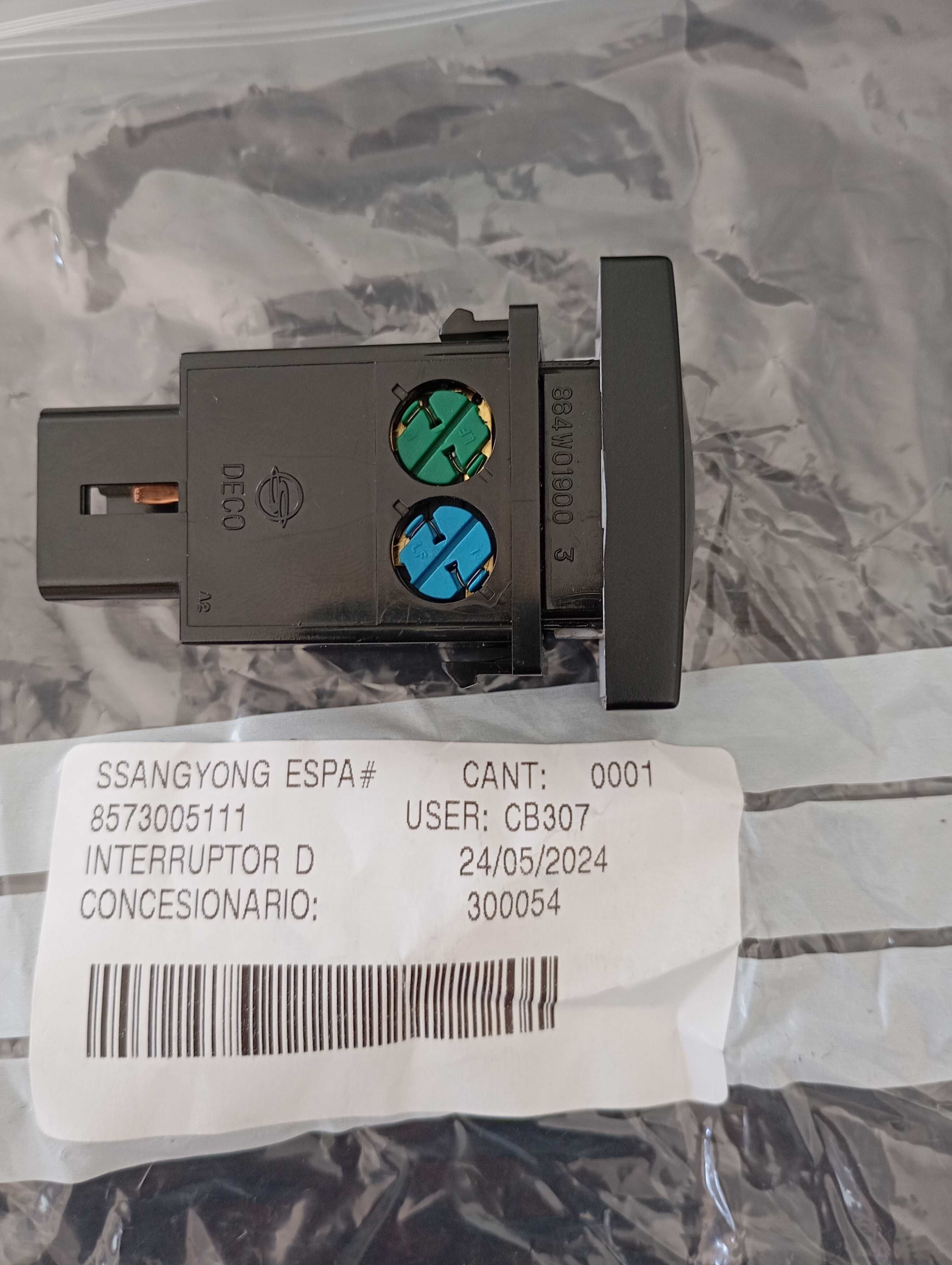 Ssangyong Korando interruptor luzes de nevoeiro