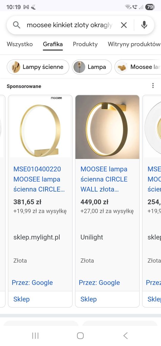 Złota lampa ścienna Moosee Circle LED