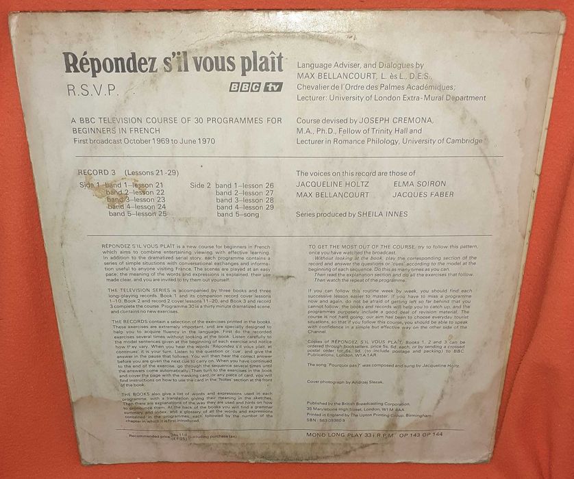 Disco Vinil - Repondez Sil Vous Plait
