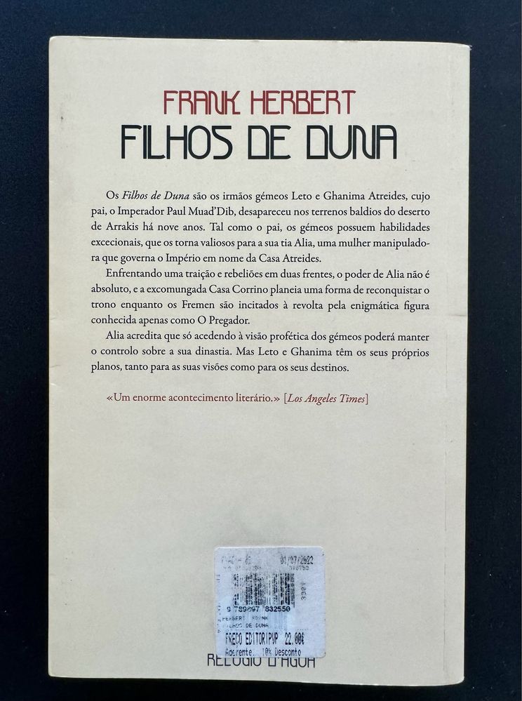 Livro Filhos de Duna de Frank Herbert