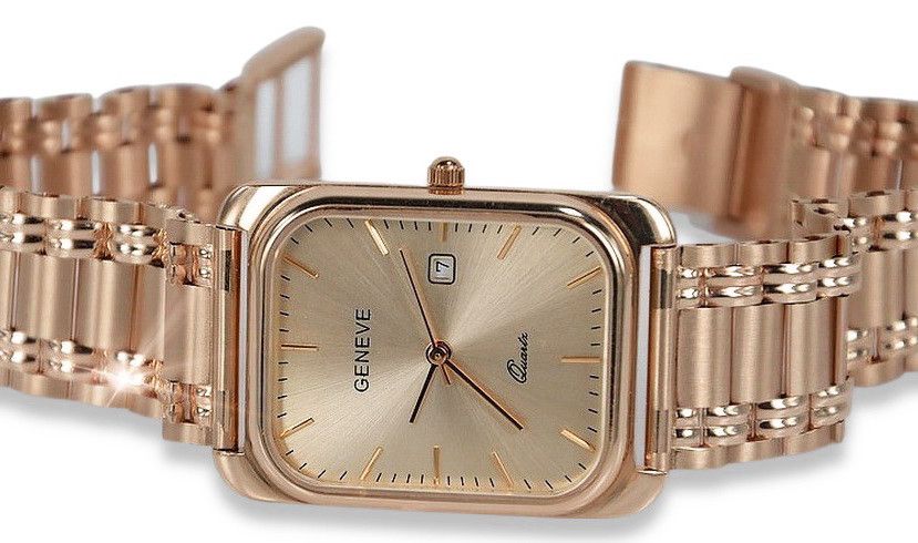Męski zegarek z czerwonego złota 14k 585 Geneve mw001r&mbw009r Warszaw