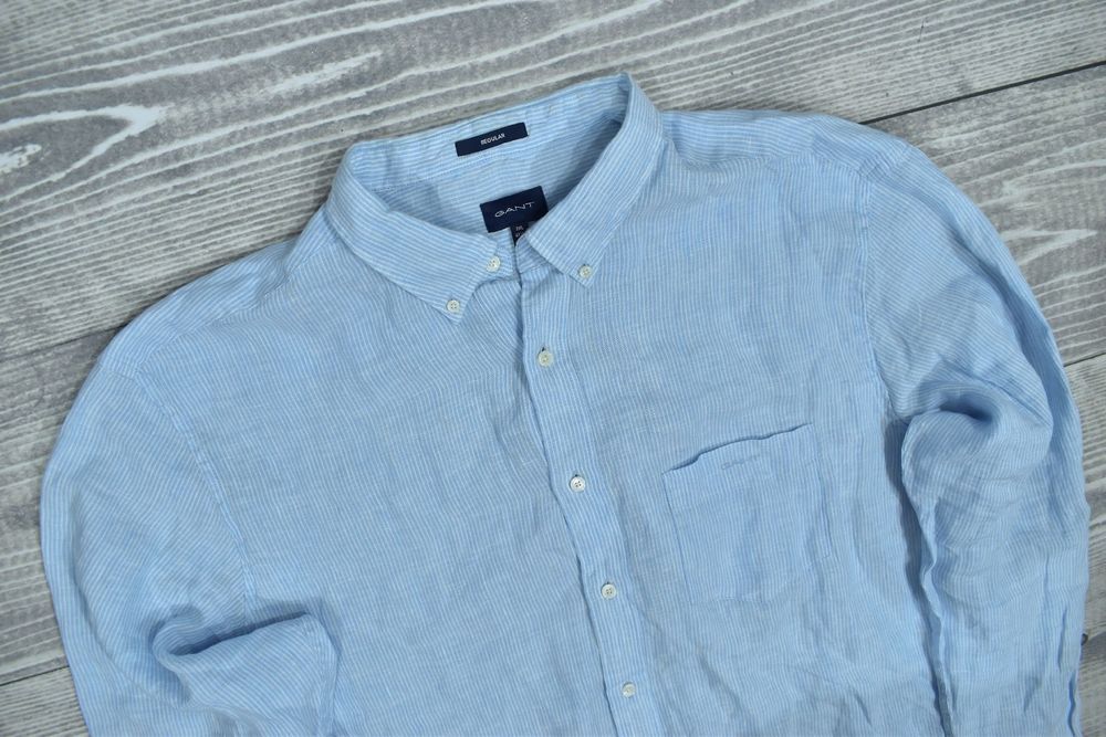Gant Lniana Koszula Męska W Paski 3Xl