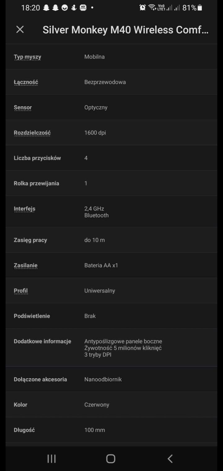 Myszka na Bluetooth i na czujnik 2 w jednym M400 Wireless