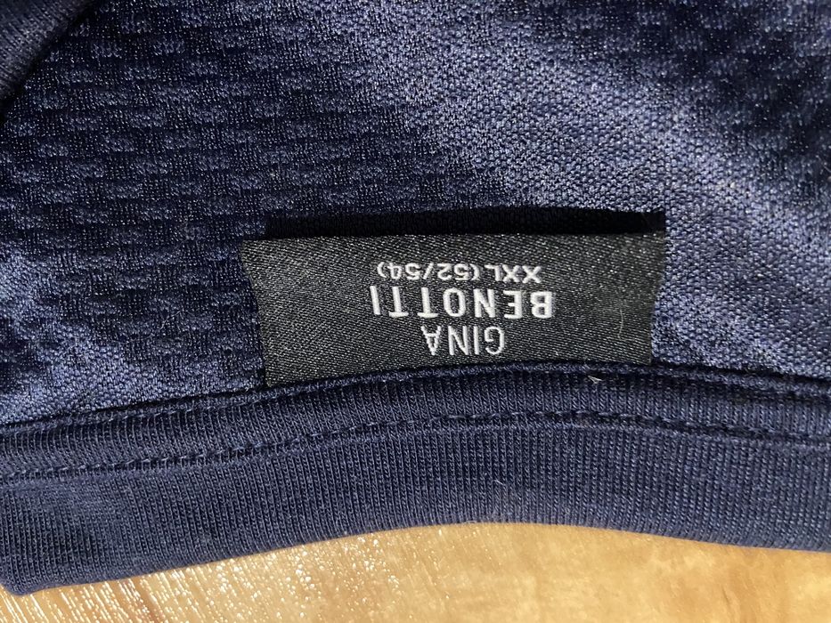 Gina Benotti r 52/54 6XL granatowa damska bluzka marszczony rękaw