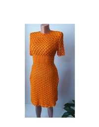Помаранчева сукня 50 48 розмір нова в'язана