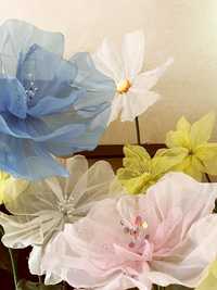 Квіти з органзи. Цветы из органзы. Фотозона