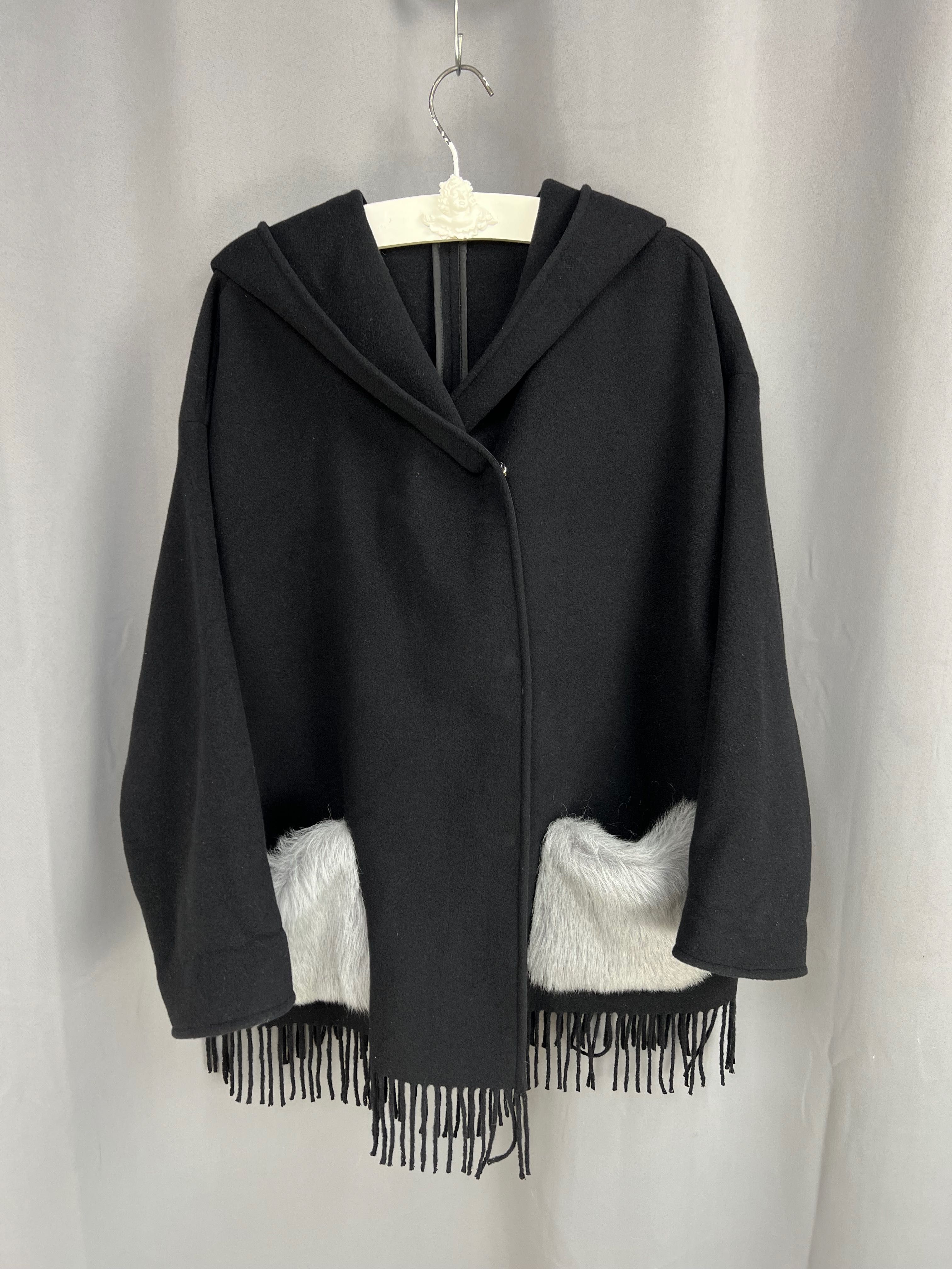 BOGNER Modern Wool Poncho шерстяне пончо оверсайз БОГНЕР з хутром
