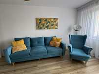 Sofa z funkcją spania i fotel USZAK