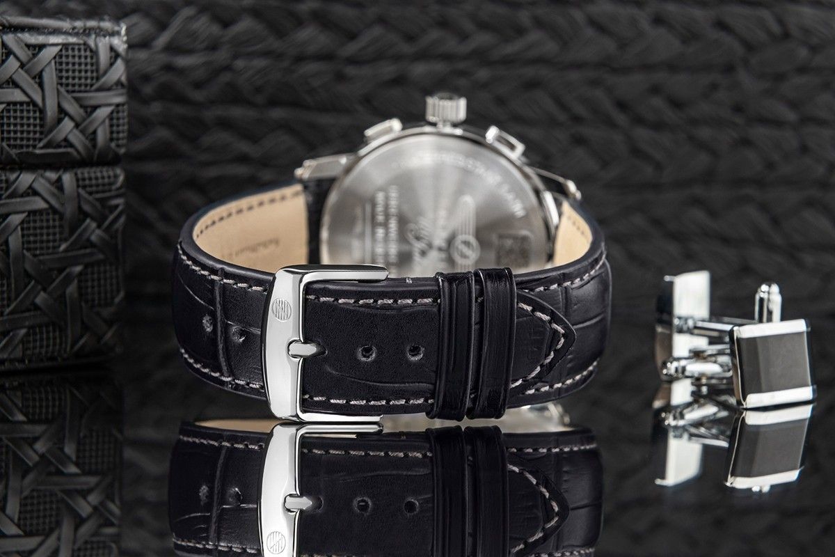 zegarek męski zeppelin 100 yahre chronograph 8670-3 + box