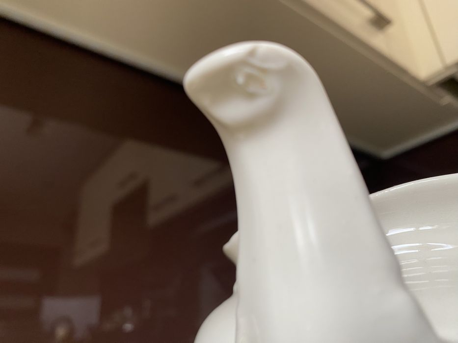 Imbryczek do herbaty, kremowa, stara porcelana