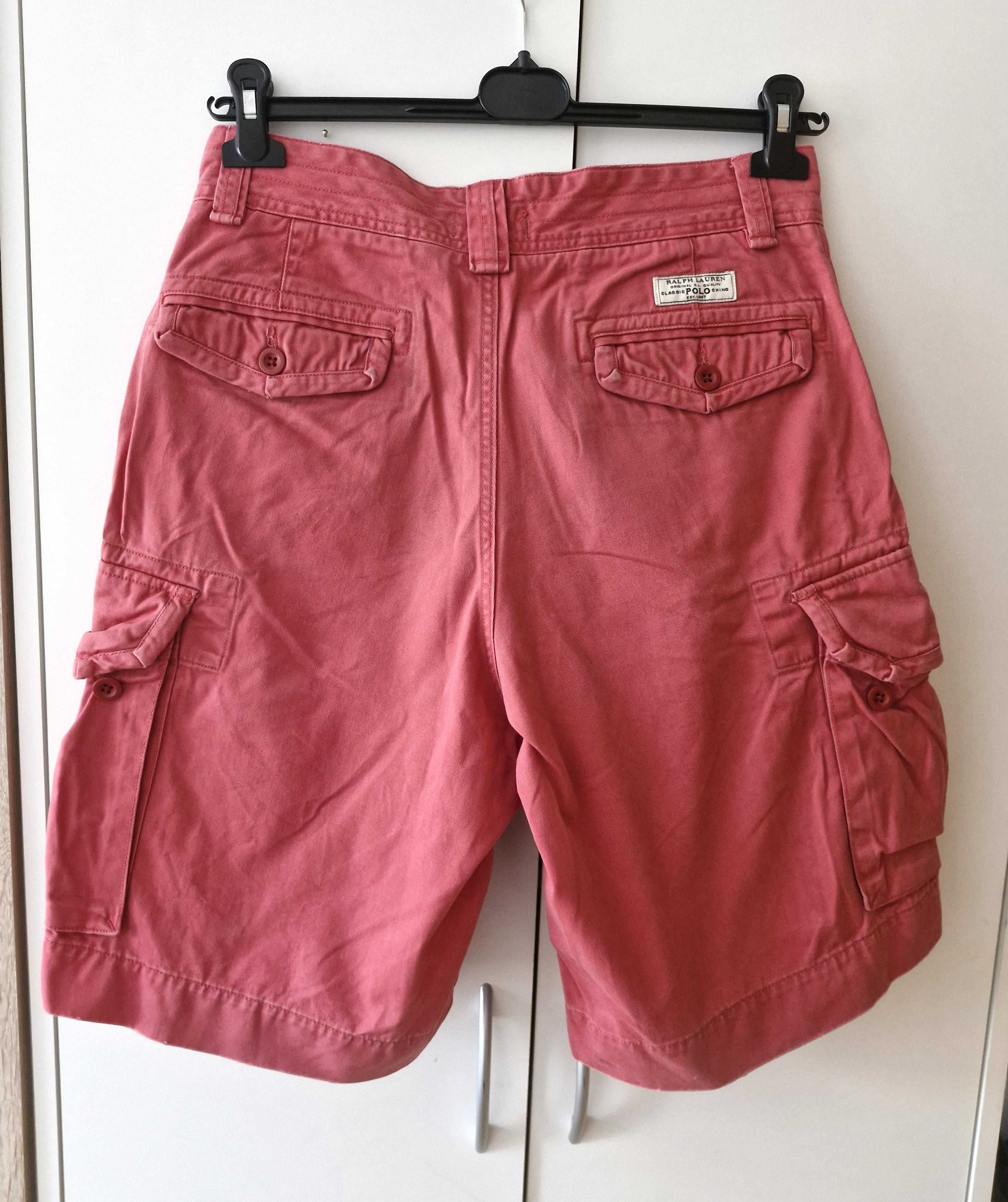 spodenki męskie Polo Ralph Lauren cargo kieszenie duże czerwone