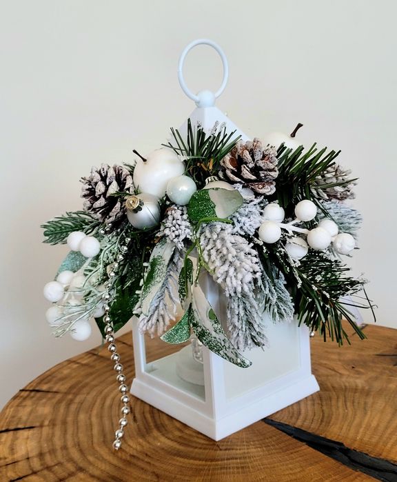 Lampion LED z Aniołkiem na grób Świąteczny Boże Narodzenie