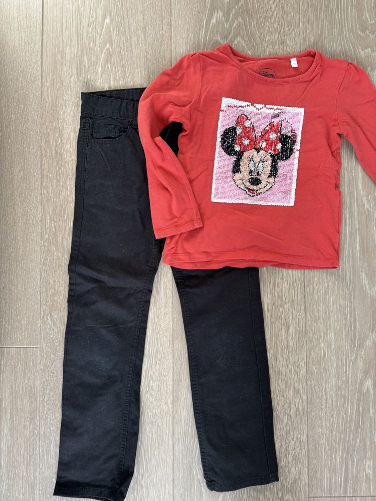 Bluzeczka Mickey Mouse c&a plus spodnie 122