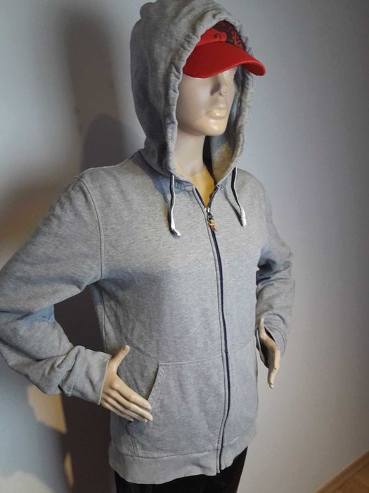 Szara bluza meska z długim rękawem zapinana na suwak ESPRIT M