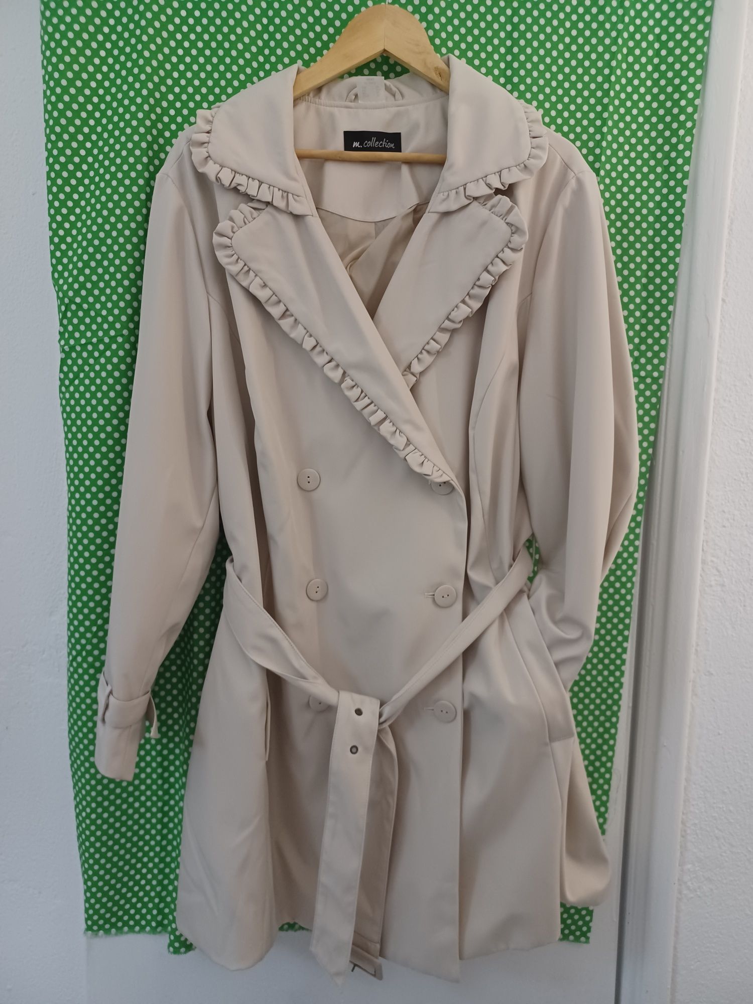 Parka impermeável creme 3XL