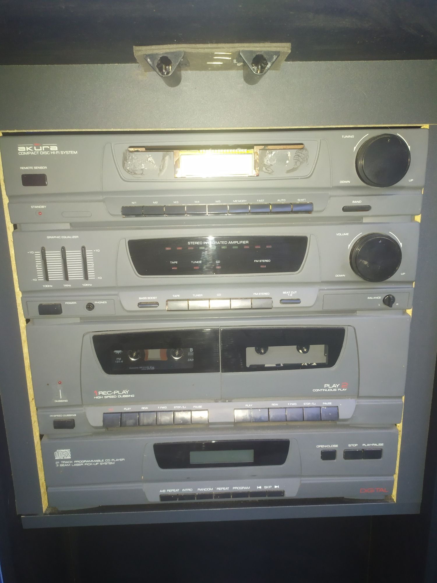 Wieża HI-FI Akura Compact Disc, gadżet, wielka puszka, lata 90-te