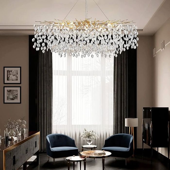 Кришталева люстра видовжена люстра,світильник,стильний,люстри