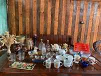 Вазы,графины, чашки,банка керамическая, заварник , лоток , разное