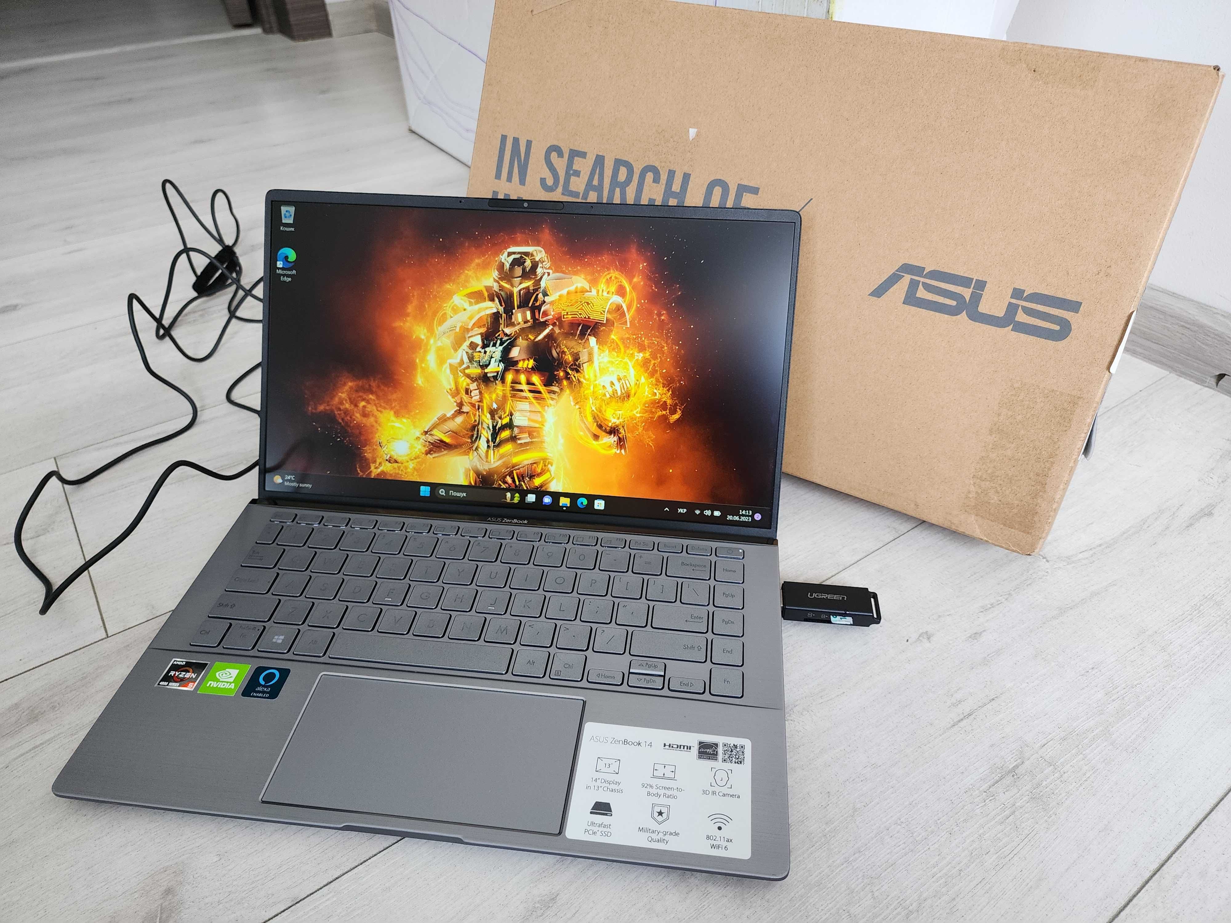 Ноутбук Asus ZenBook 14" FHD Q407IQ Ryzen 4500U GeForce MX350 Новий