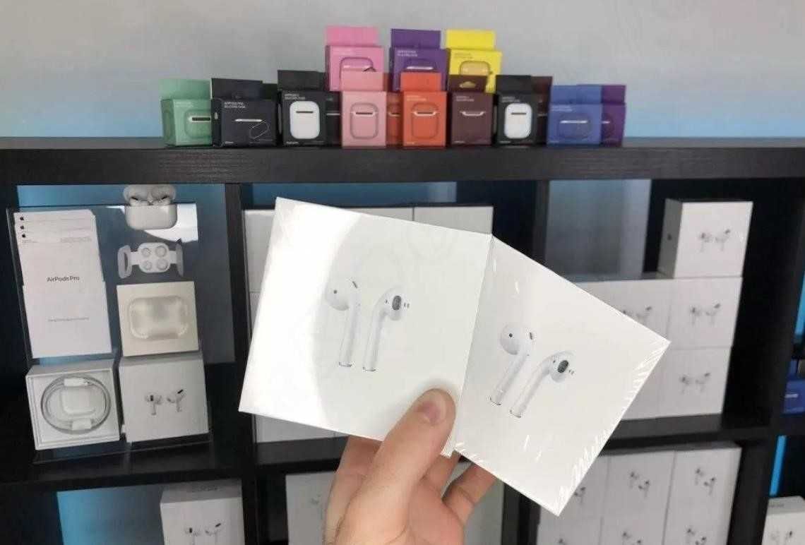 Безпровідні Навушники AirPods 2 найвищої якості +чохол