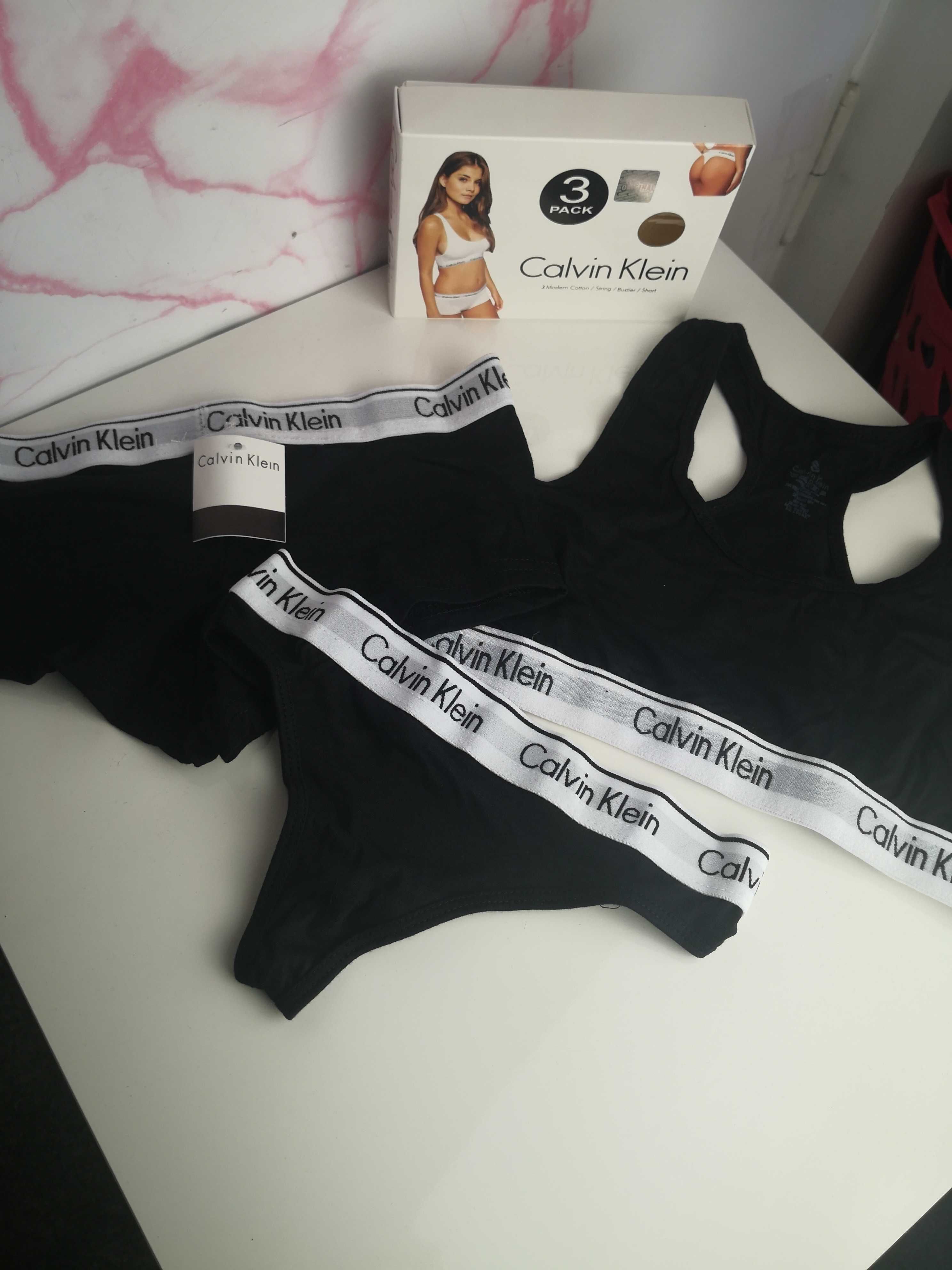 3pak stringi majtki bokserki top Calvin Klein hit