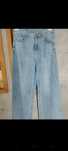 Szwedy jeansy z szeroką nogawką wide leg cyrkonie kryształki XL