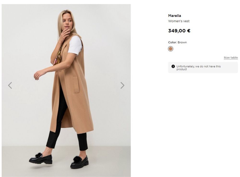 Новое шерсть пальто-жилет Marella, p M-L. Италия