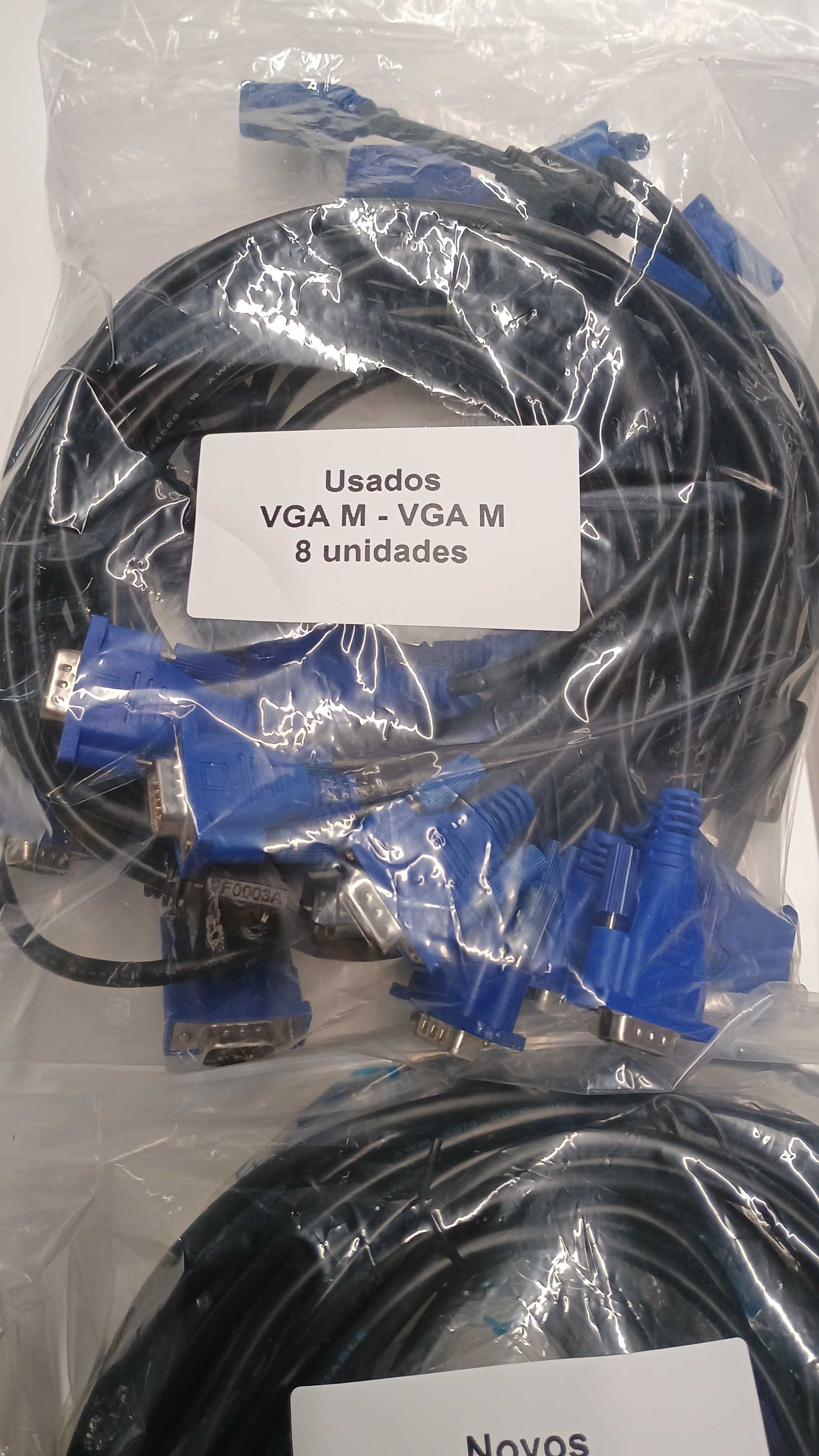 Cabos de vídeo VGA M - VGA M (47 uni) e VGA F - VGA F (4 uni)