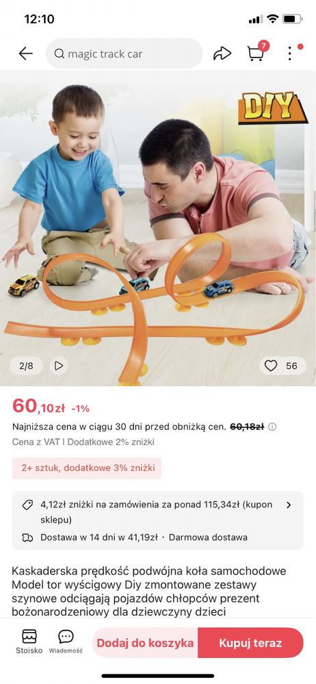 Tor wyścigowy coś jak Hot Wheels nowy