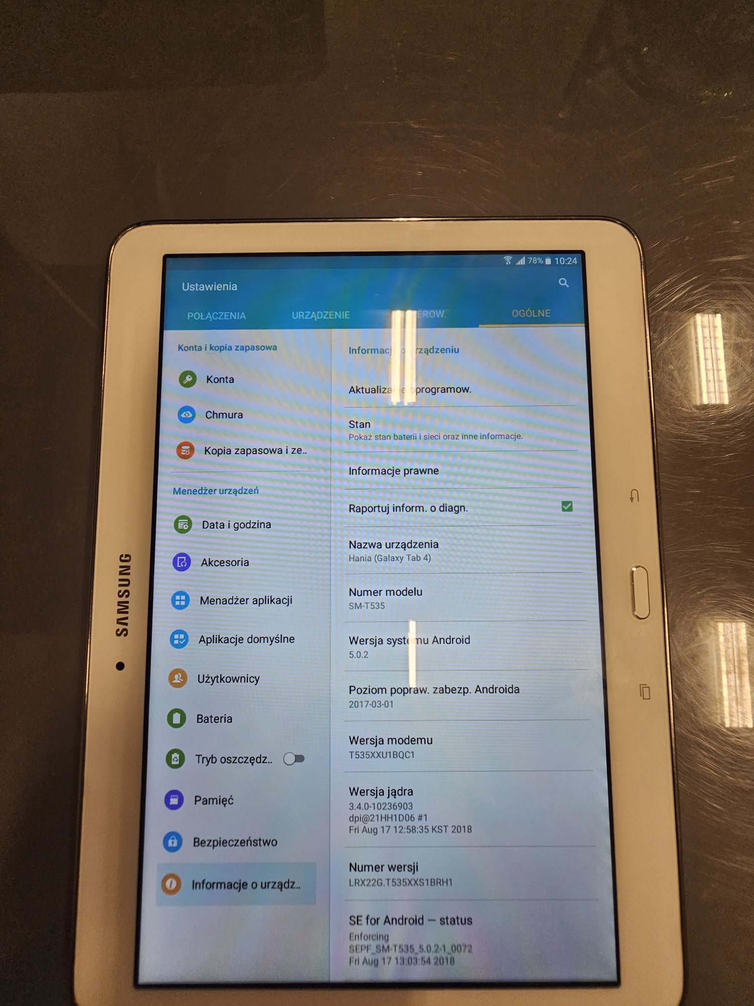 Samsung tablet Galaxy Tab 4 10.1 cali