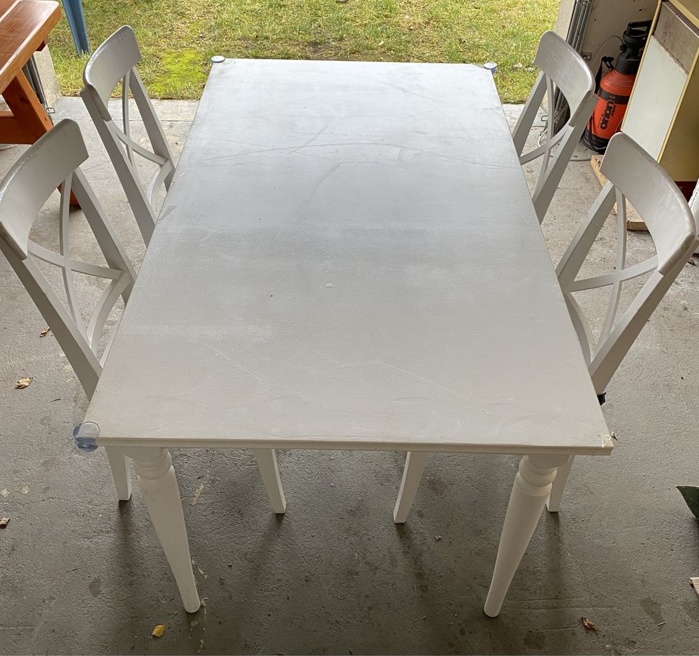 Stół z 4 krzesłami INGATORP IKEA